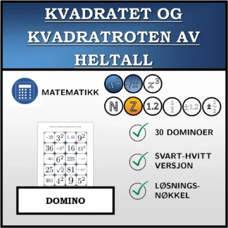 Domino: Kvadratet og kvadratroten av heltall