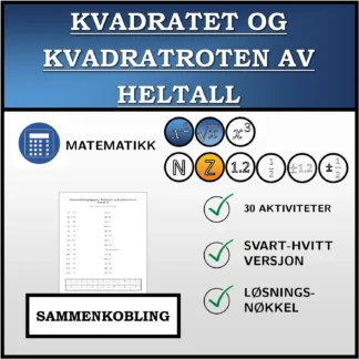 Sammenkoblingsoppgave: Kvadratet og kvadratroten av heltall