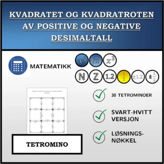 Tetromino: Kvadratet og kvadratroten av positive og negative desimaltall